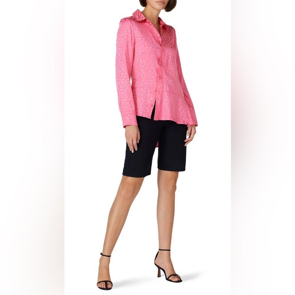 Koché Collective x RTR Pink Leopard Asymmetric Shirt - Size 40‎ EU / M